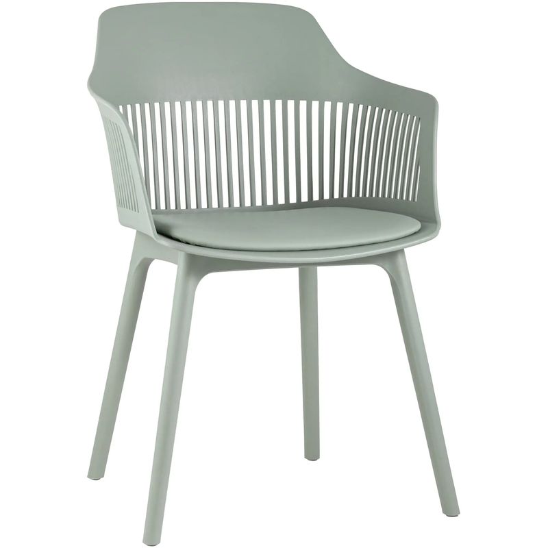 Стул Crocus Chair Серо-Зеленый цвет Подушка эко-кожа