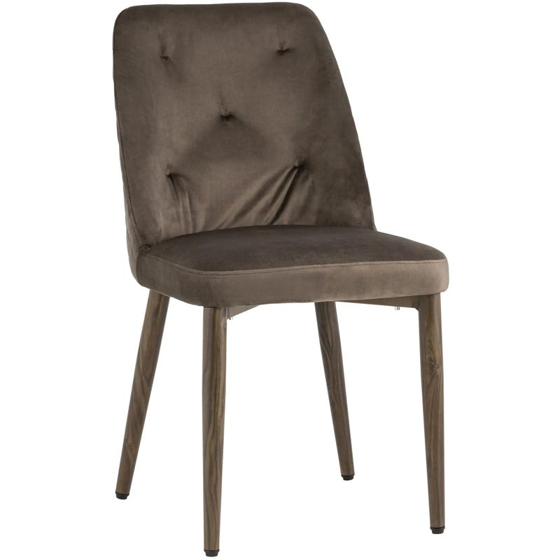 Стул Emma Chair Коричневый Велюр