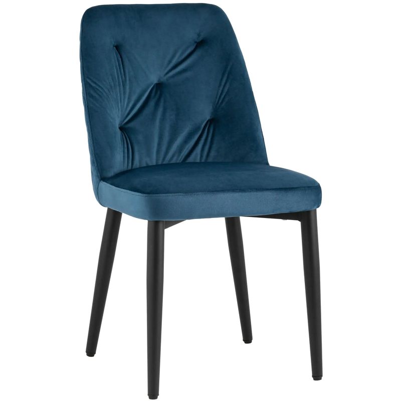 Стул Emma Chair Синий Велюр