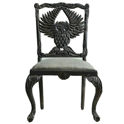 Стул Handcarved Menagerie Owl Dining Chair Черный