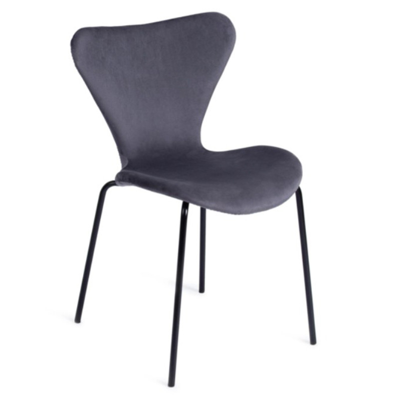 Стул Julissa Grey-Blue Chair флок