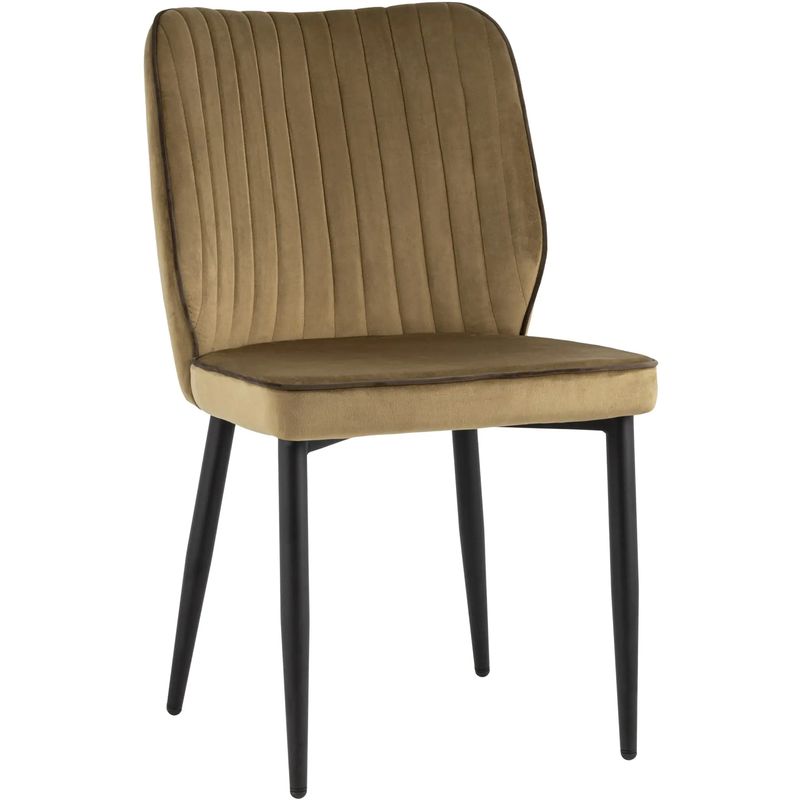 Стул Lawrence Chair Велюр Карамель Коричневый кант