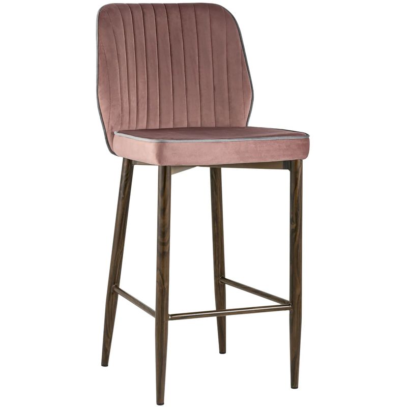 Стул Lawrence Chair Пыльно-Розовый Серый кант