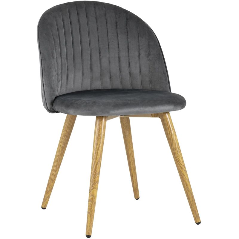 Стул Miruna Chair Серый Велюр