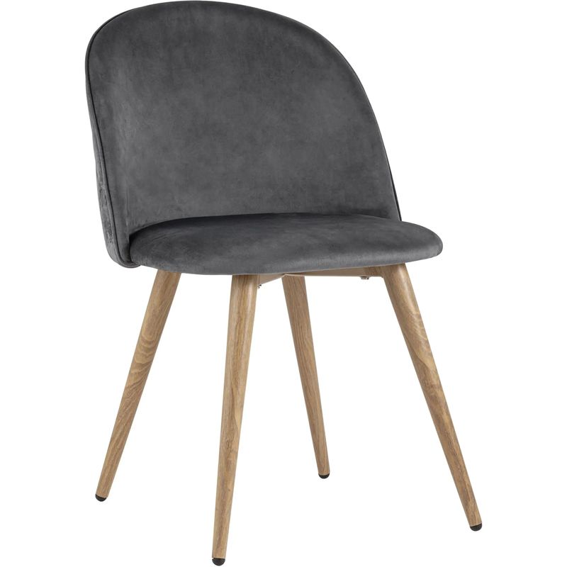Стул Miruna Chair Спинка Ромбы Серый Велюр