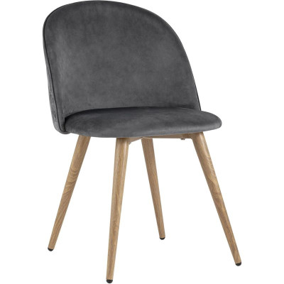 Стул Miruna Chair Спинка Ромбы Серый Велюр