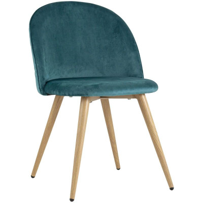 Стул Miruna Chair Спинка Ромбы Синий Велюр