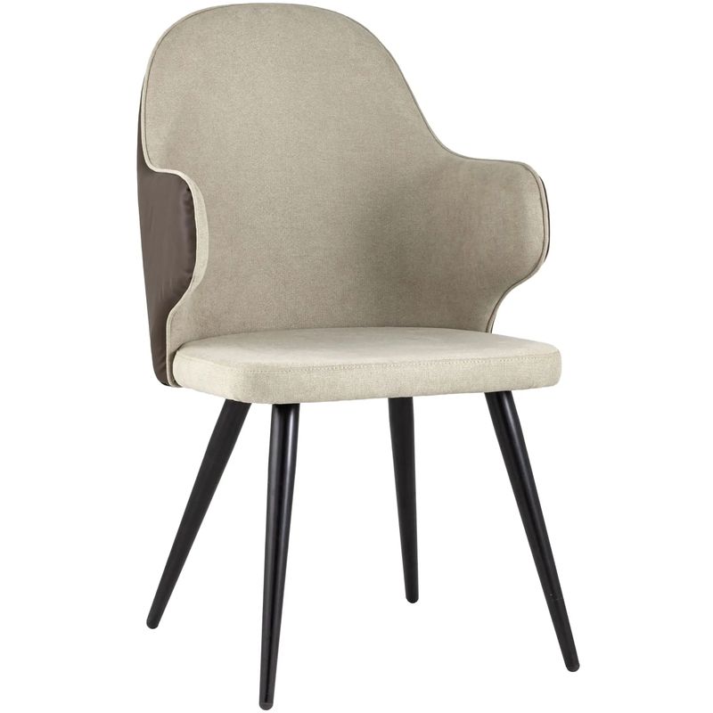 Стул Miruna Fabric and Leather Chair с Подлокотником
