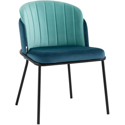 Стул Penelope Chair Бюрюзовый Велюр Металлические Ножки