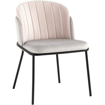 Стул Penelope Chair Металлические Ножки Светло-Розовый велюр