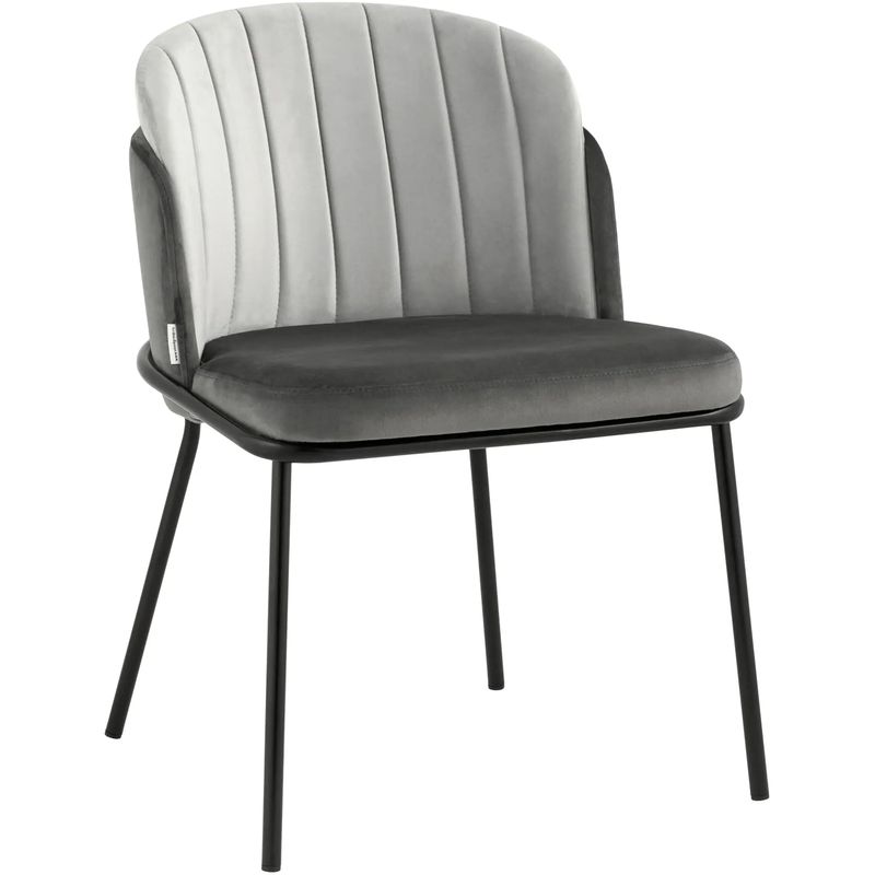 Стул Penelope Chair Серый велюр Металлические Ножки