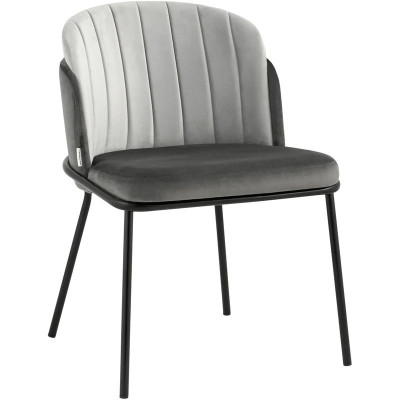 Стул Penelope Chair Серый велюр Металлические Ножки