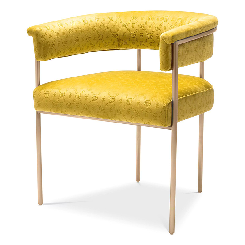Стул Philipp Plein Dining Chair Monogram Жёлтый