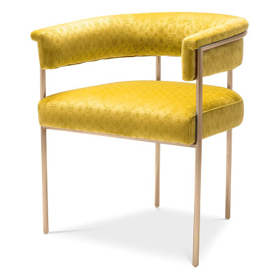 Стул Philipp Plein Dining Chair Monogram Жёлтый