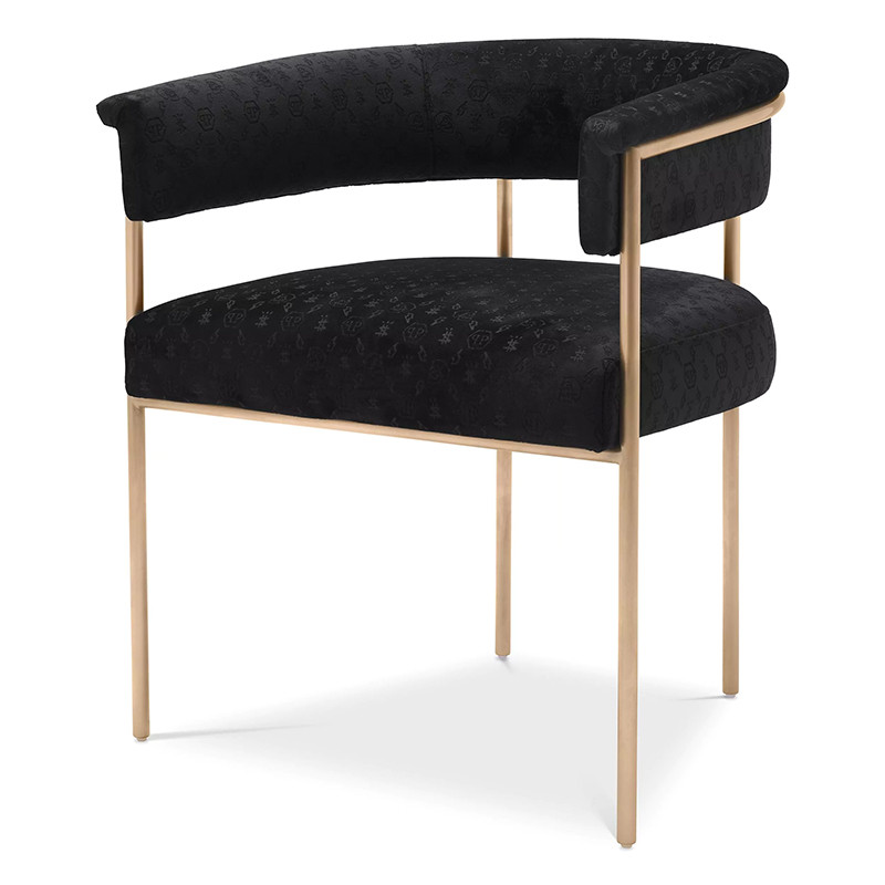 Стул Philipp Plein Dining Chair Monogram Чёрный