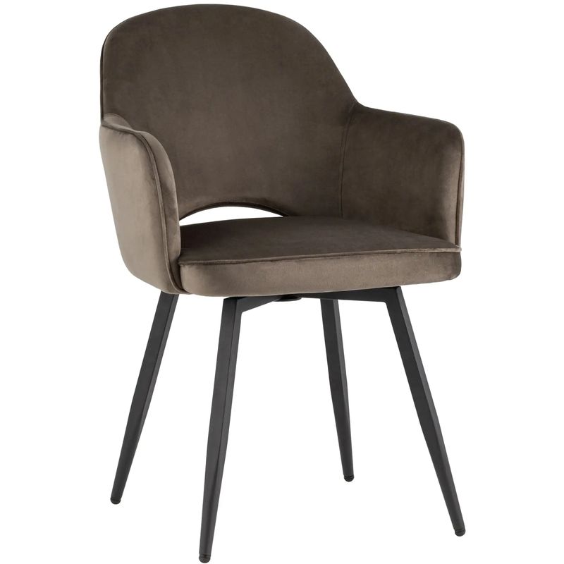 Стул SHARRON Вращающийся Коричневый Велюр