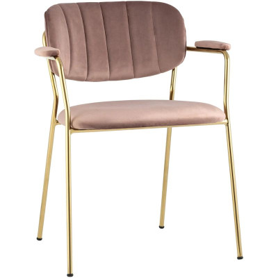 Стул Singer Chair Золотой Металл Пыльная Роза