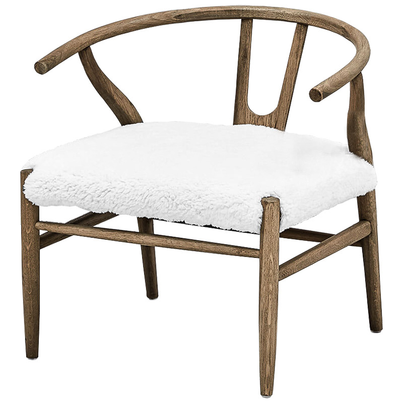 Стул Wishbone Faux Fur Stool