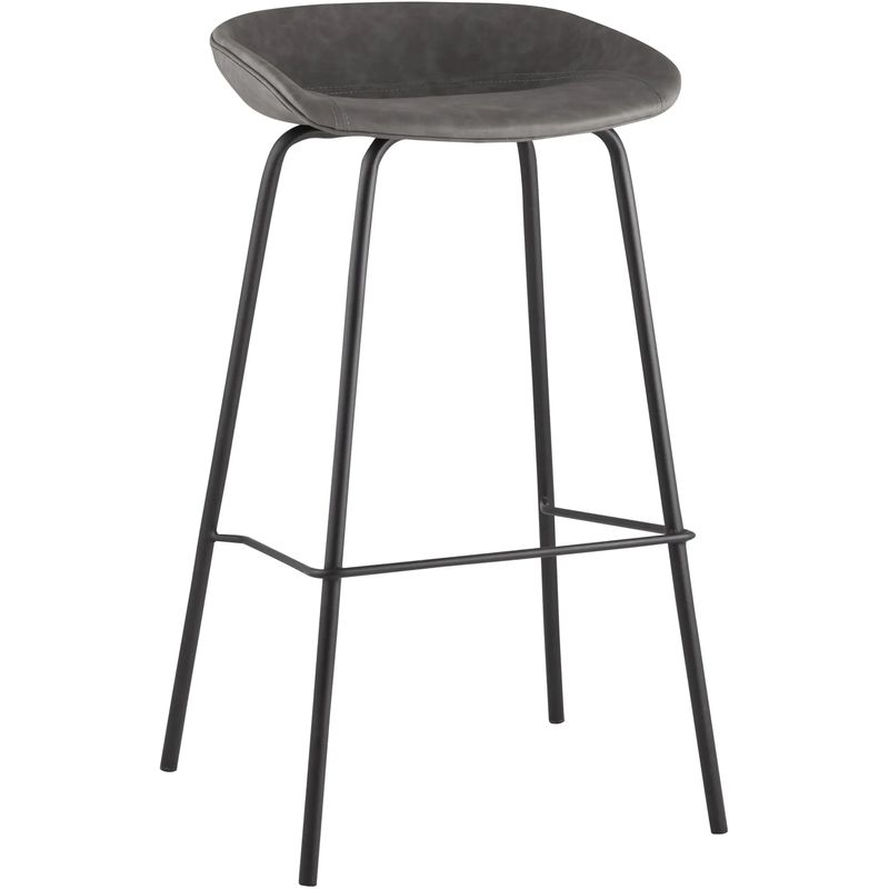 Стул Барный без Спинки Винтажная Серая Экокожа Vendramin Bar Chair