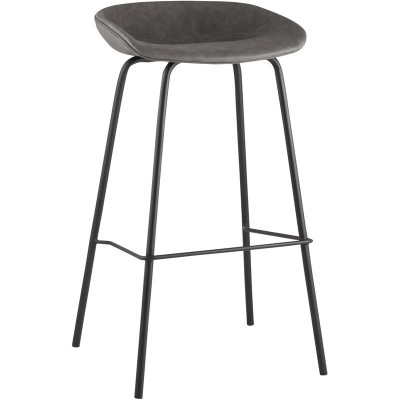 Стул Барный без Спинки Винтажная Серая Экокожа Vendramin Bar Chair