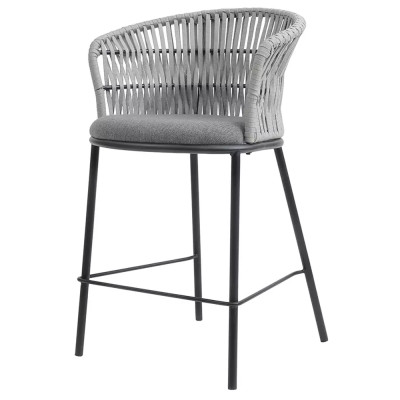 Стул барный с декоративным плетением на спинке и подлокотниках Chair Weave