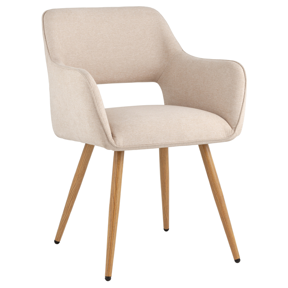 Стул в рогожке бежевого цвета NEASAN STOOL