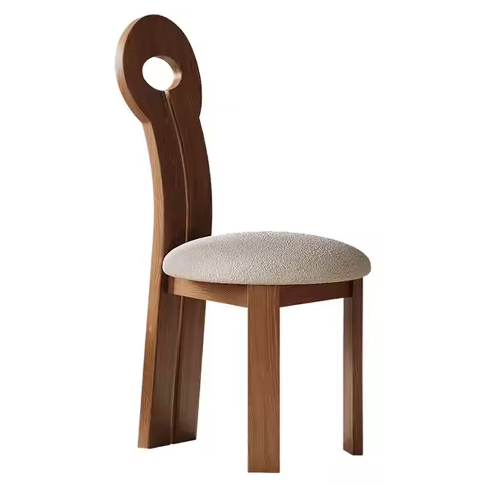 Стул деревянный с обивкой из ткани букле Cushion Wooden Chair