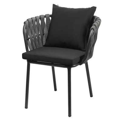 Стул мягкий с декором в виде плетеных лент на спинке и подлокотниках Semicircular Chair Decorated with Ribbons