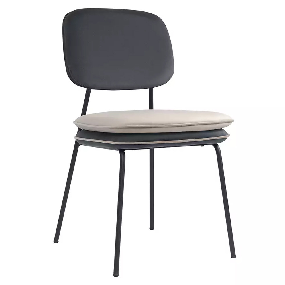 Стул мягкий с контрастным кантом Soft Velor Chair