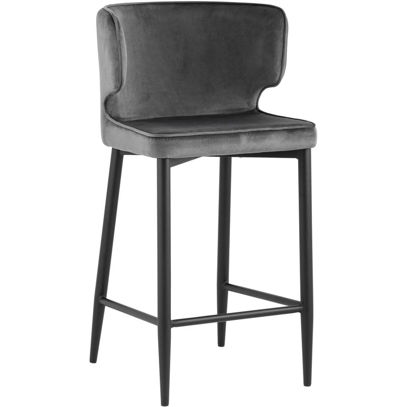 Стул Полубарный Chair посадка 65 см Серый Велюр