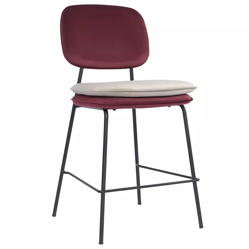 Стул полубарный с мягкой обивкой из велюра Soft Velor Chair