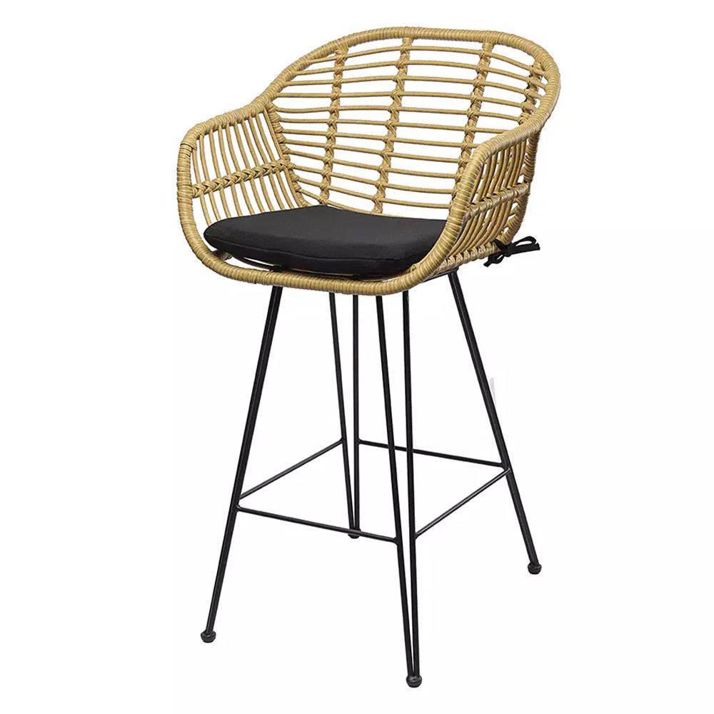 Стул полубарный с ротанговым плетением Half Bar Chair with Wicker
