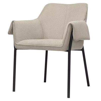 Стул с высокой наклонной спинкой и мягкими подлокотниками Textured Chenille