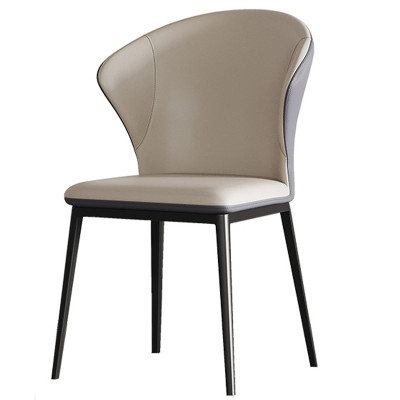 Стул с кожаной двухцветной обивкой бежевый и серый Obrien Beige and Grey
