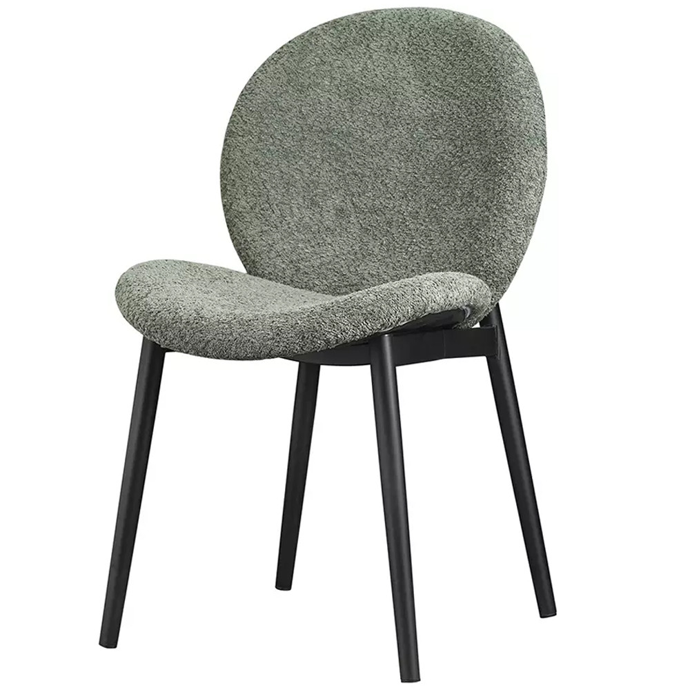 Стул с круглой мягкой спинкой и сиденьем из буклированной ткани Comfortable Fit