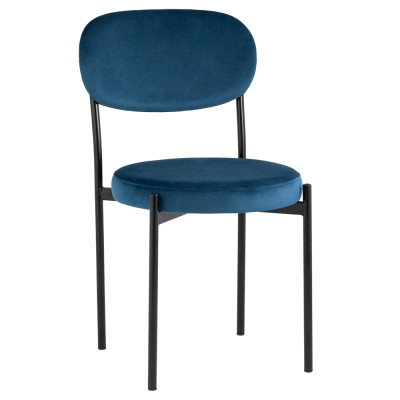 Стул с круглым сиденьем на металлическом основании ALFIE CHAIR Blue