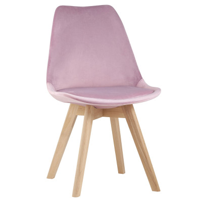 Стул с мягким велюровым сиденьем Arvika Pink
