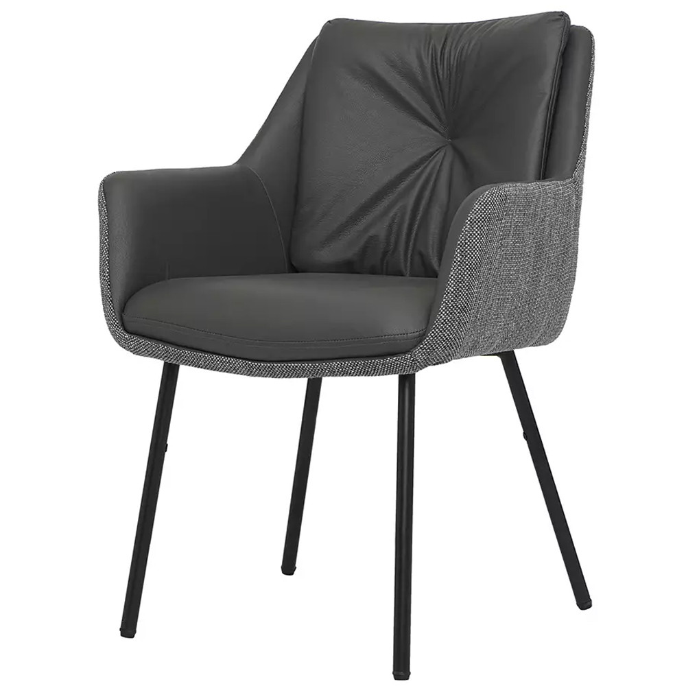 Стул с обивкой из экокожи и рогожки Chair with Back Pillow