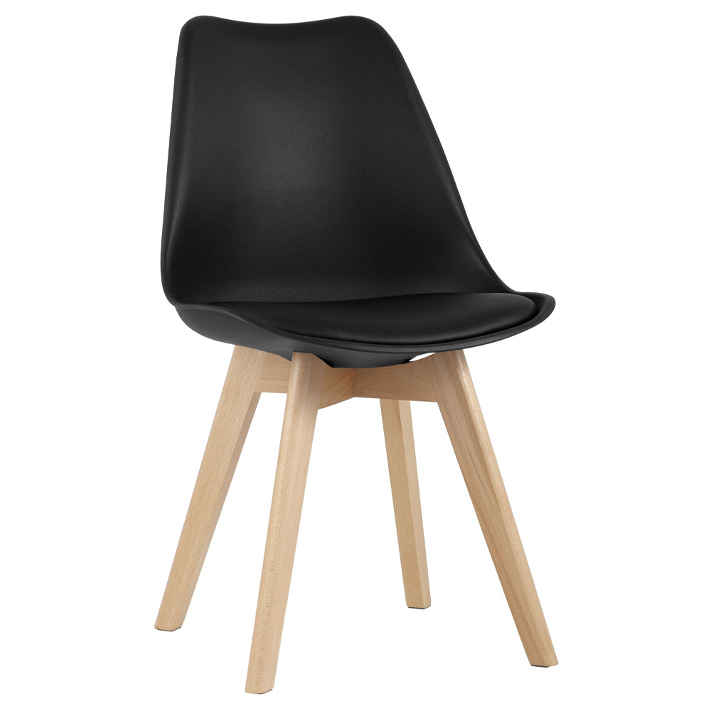 Стул с основой из пластика и мягким сиденьем Arvika Black