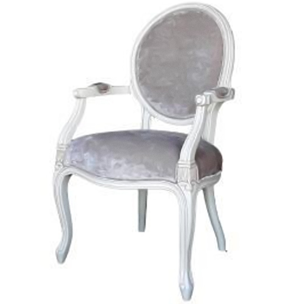 Стул с подлокотниками и круглой спинкой Velor French Seating Chair