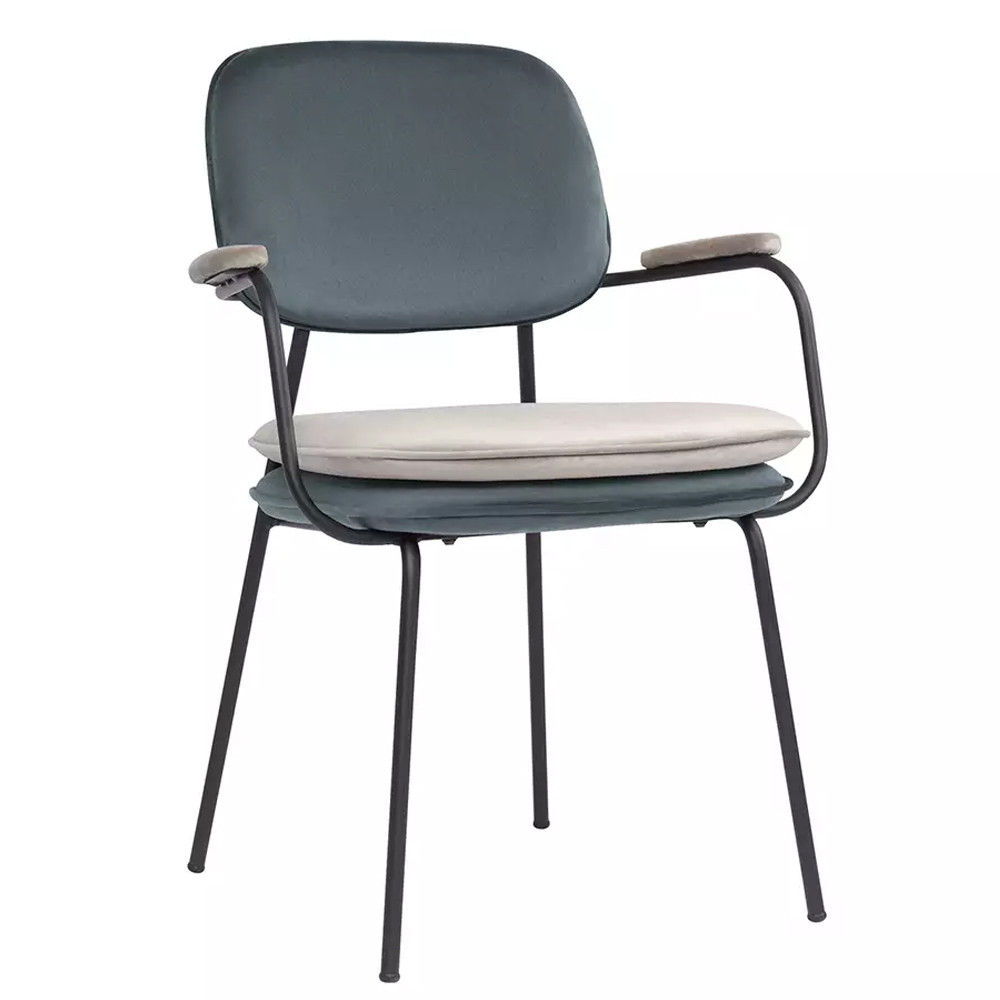 Стул с подлокотниками и мягкой обивкой из велюра Soft Velor Chair