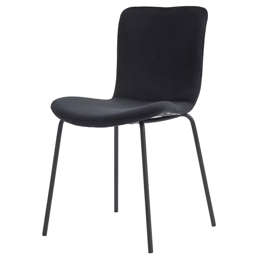 Стул черный с обивкой из велюра Black Archie Chair