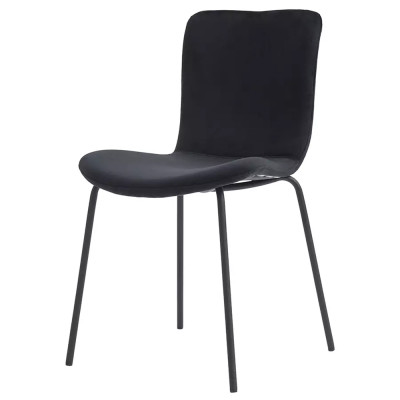 Стул черный с обивкой из велюра Black Archie Chair