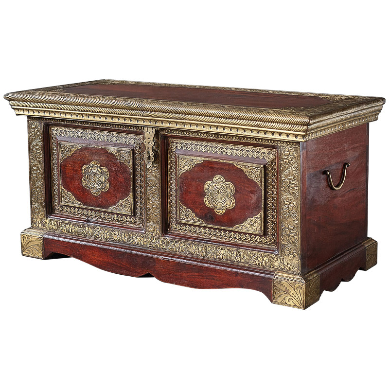 Сундук с латунной чеканкой Kanta Indian Inlaid Chest