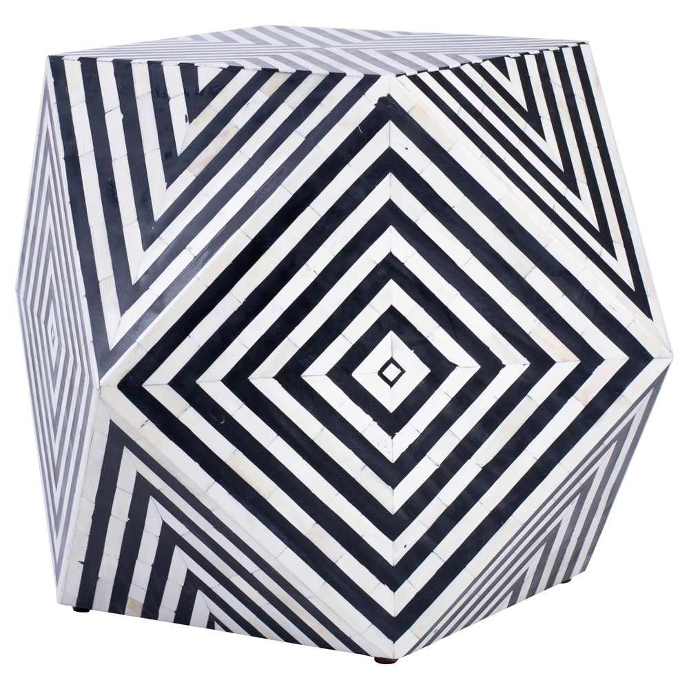 Табурет Geometric Cube Table Инкрустация кость