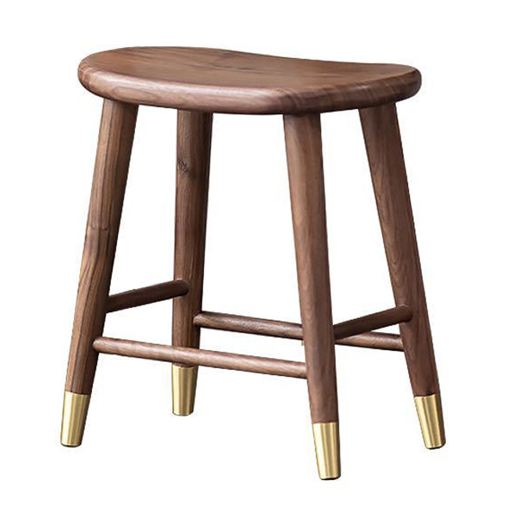 Табурет деревянный на золотистых ножках Moon Walnut Furniture