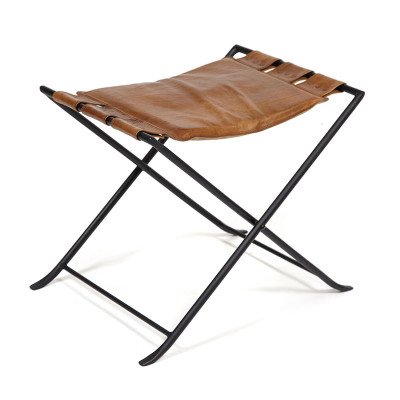 Табурет из кожи буйвола Industrial leather folding stool