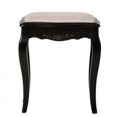 Табурет из массива березы с льяной обивкой в стиле прованс Vintage