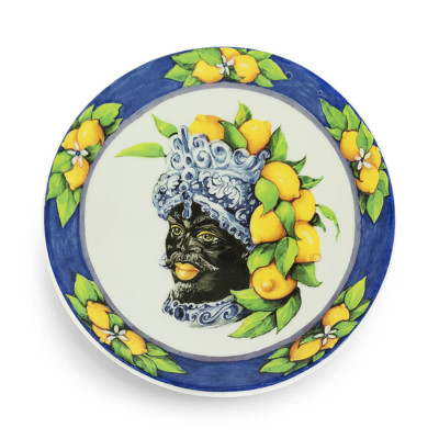 Тарелка Abhika PLATE MORO HEAD SMALL D 15,5 Blue