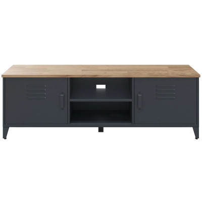ТВ-тумба из металла и столешницей из массива дуба Metal Wood TV-Stand